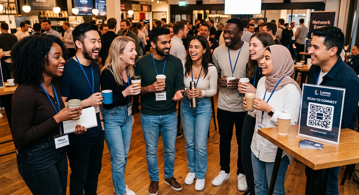 Small group networking at a Luma-hosted AI meetup in Bengaluru