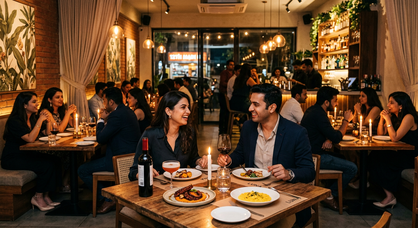 Affluent diners on 12th Main