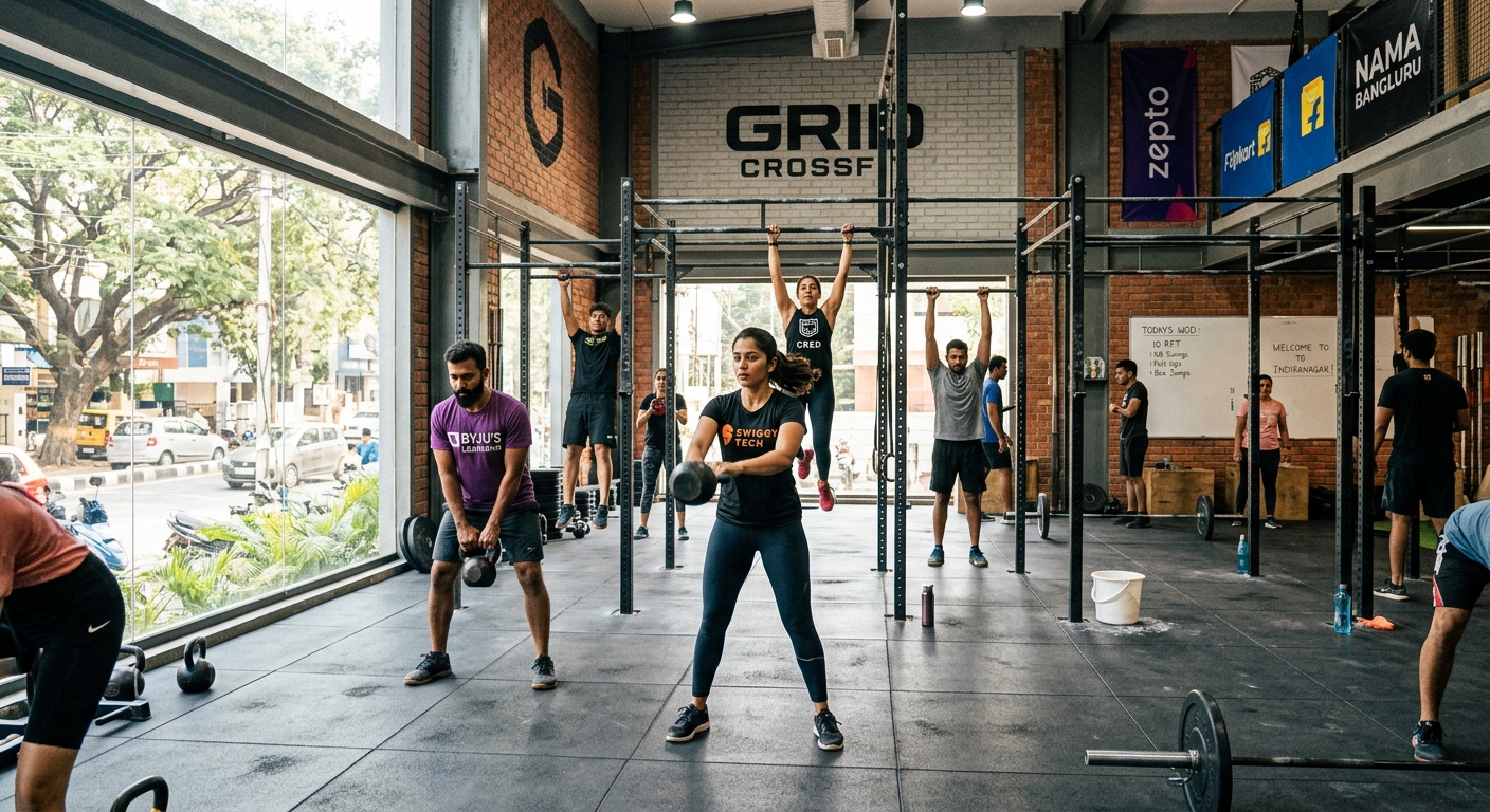 Boutique fitness studio in Indiranagar with tech workers training