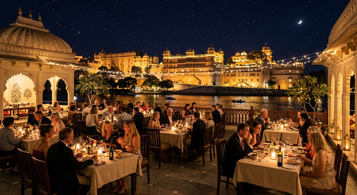 Guests dining under the stars at Sarvato.