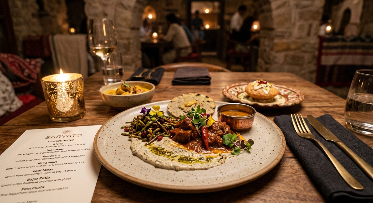 Sarvato's signature tasting menu dish with local ingredients.