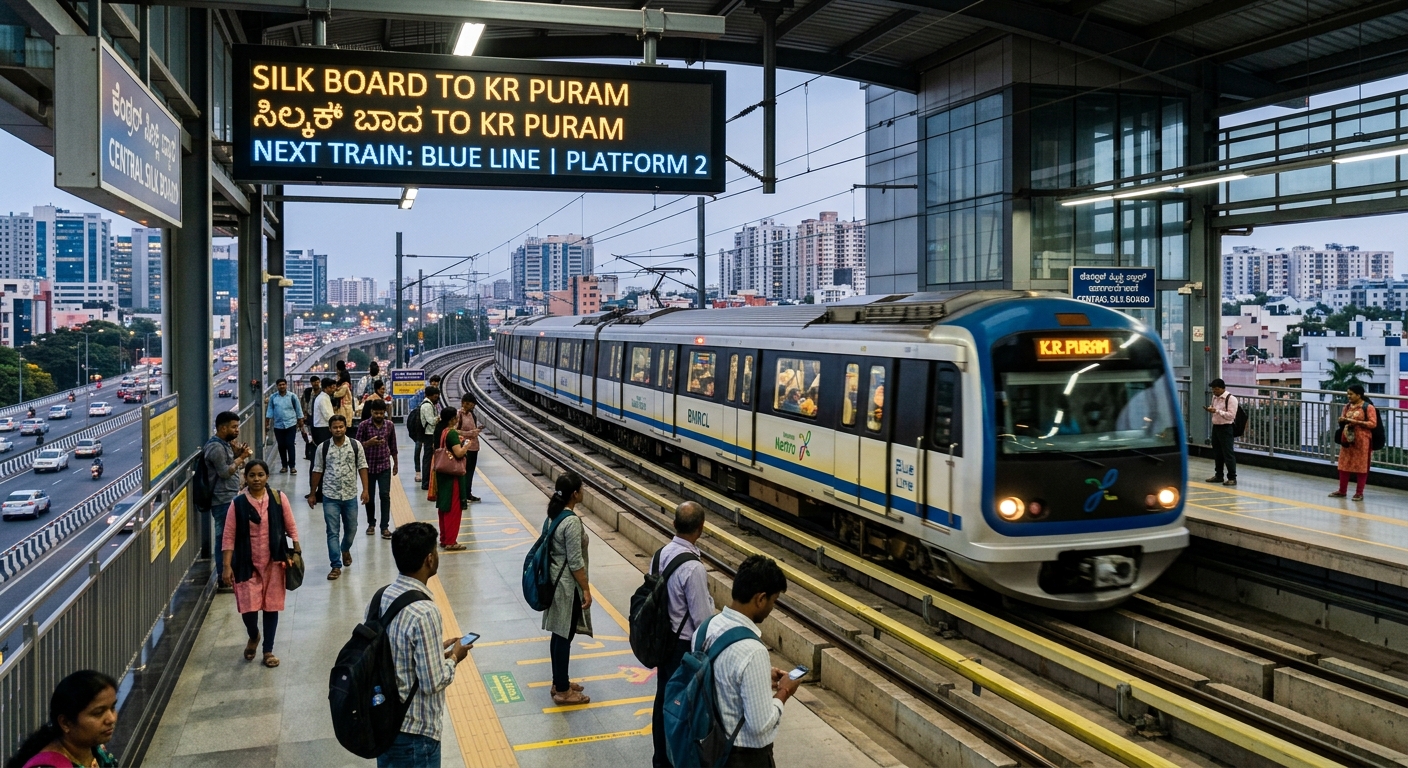 Blue Line metro train in Bengaluru