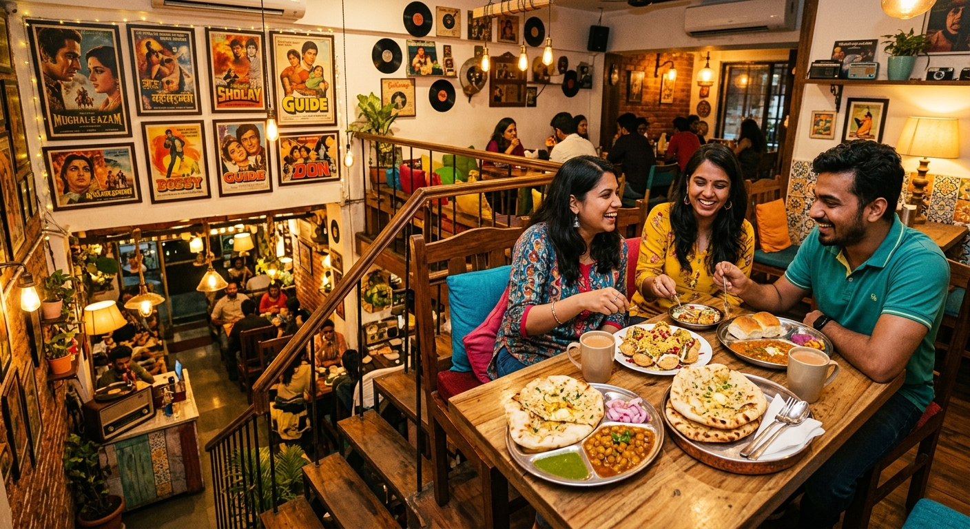 Janu by Blondie Juhu interior with Bollywood nostalgia and Indian fusion food