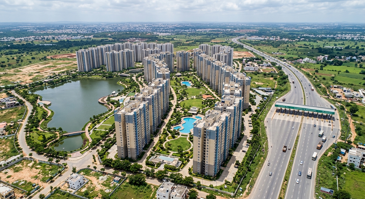 Master plan of a 300-acre township in Hoskote