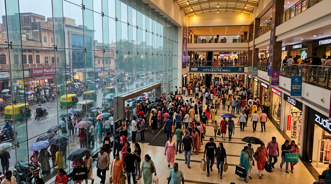 Jaipur rains push weekend crowds to malls, cinemas and indoor cafes