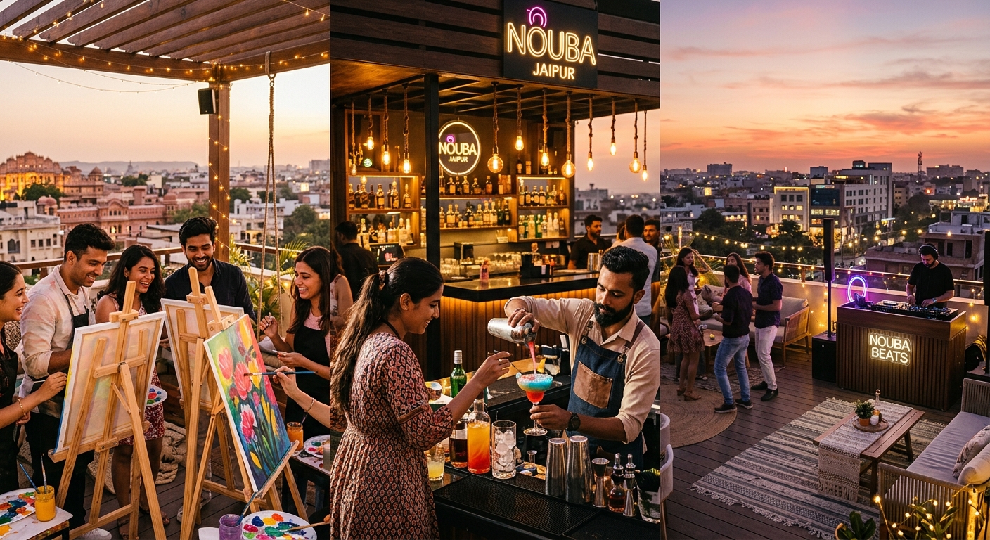 Sip-and-Paint Sundowners at Nouba Jaipur Draw Young Creative Crowd