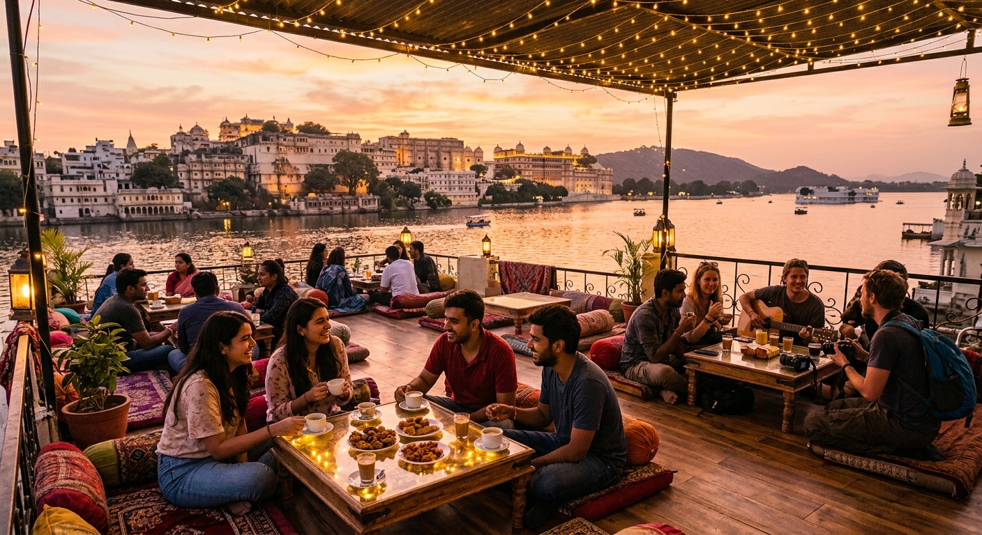 Nazara by Lake View: Rooftop Cafe With Lake Pichola Views in Udaipur