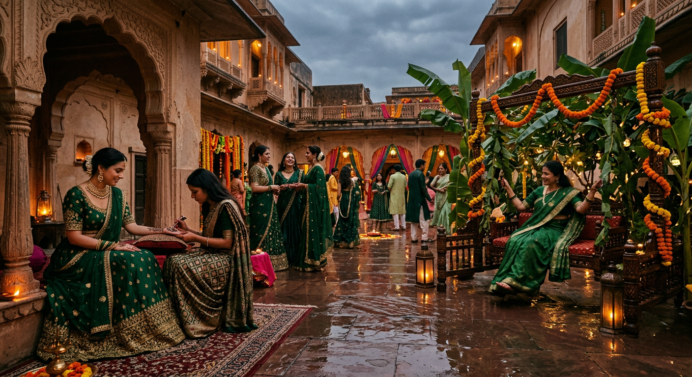 Green Hariyali Teej Style Guide: Jaipur Outfits & Mehendi