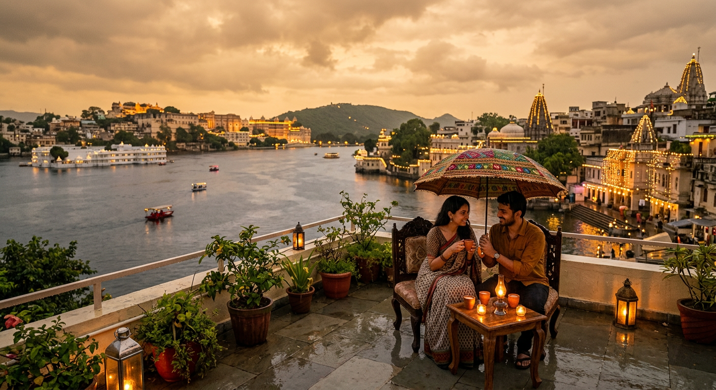 Udaipur Monsoon Romance: Rooftop Cafés, Ghats & Hariyali Teej