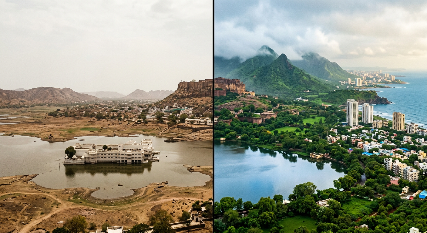 Monsoon Magic: Dry to Green in Udaipur, Jaipur & Mumbai