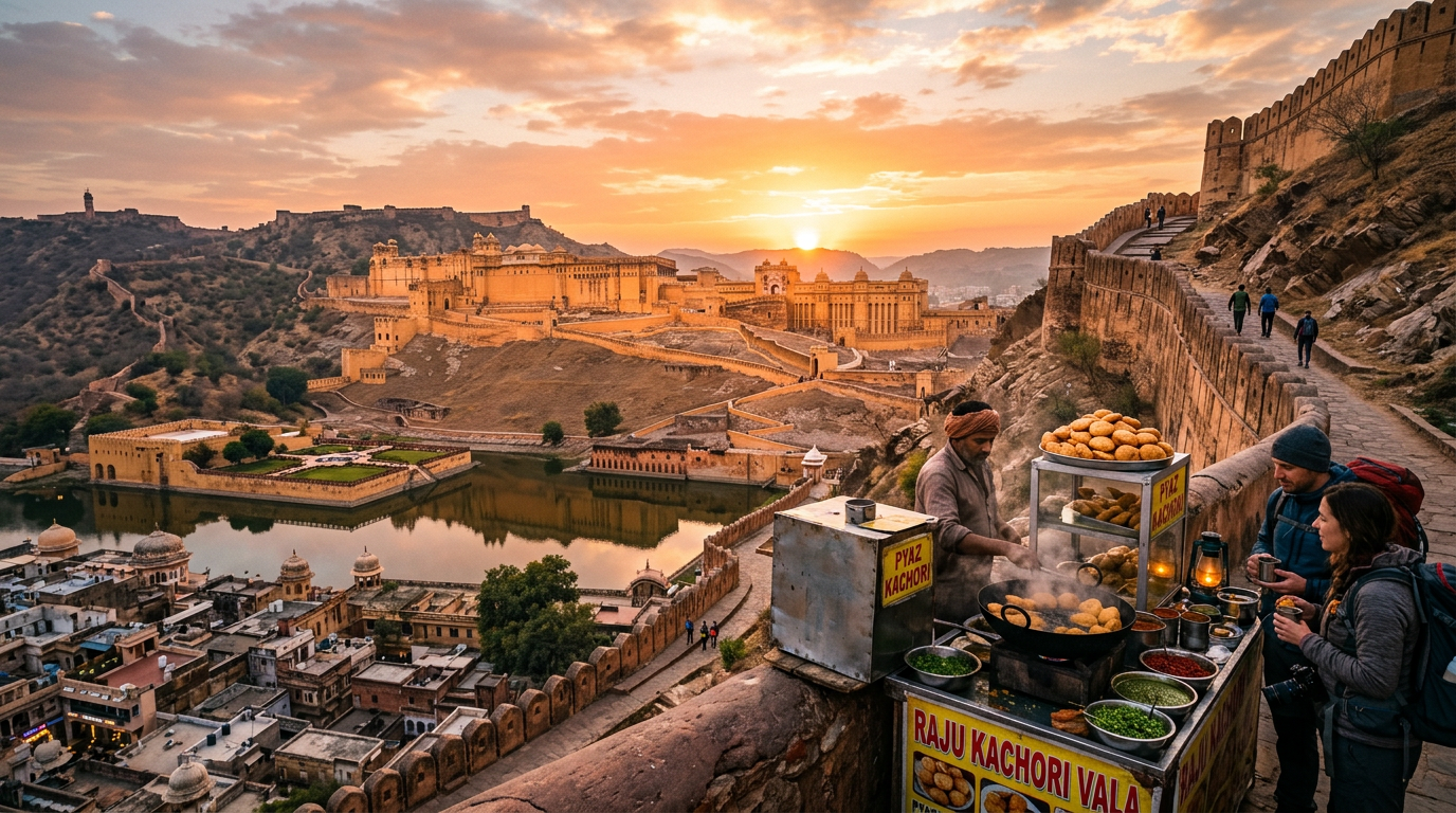48 Hours in Jaipur: Amer Fort Sunrise, Kachori & Rooftops