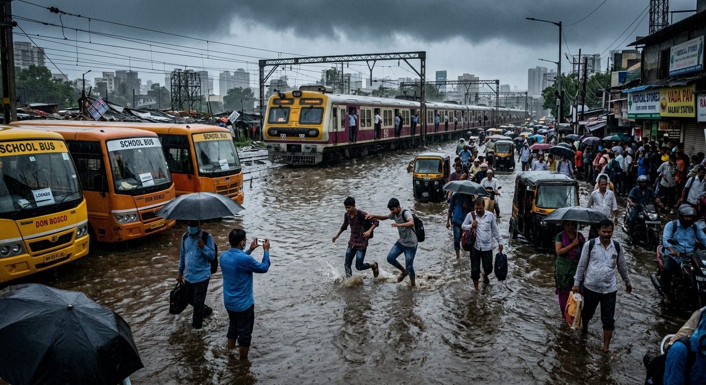 Mumbai Rains Red Alert: BMC School Holiday, Trains Crawl